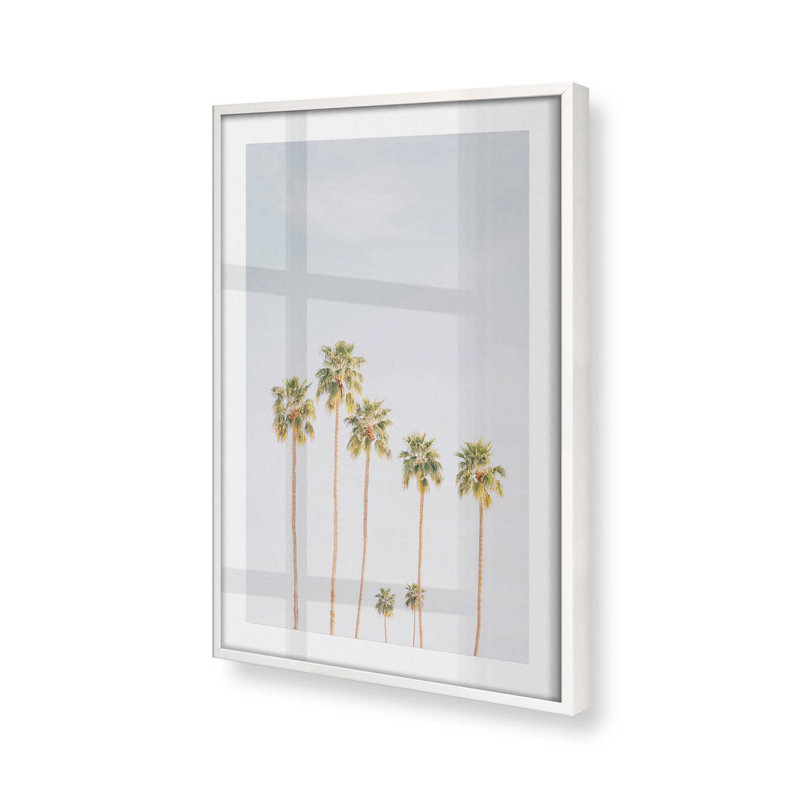 Palm Tree Symphony, impression roulée, sans cadre, Cadre opaque blanc, H 15 po x l 12 po x P 1,25 po