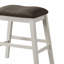 Chairo 24,5 po H Ensemble de 2 tabourets à hauteur de comptoir en bois blanc cassé / gris foncé avec siège en tissu
