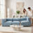 Rungata 101" Performance Velvet Modular Sectional With Reversible Chaise Ottoman-463014360