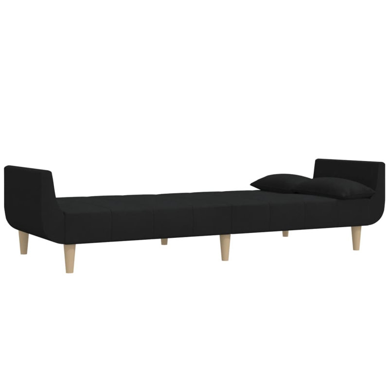 Upholstered 86.6'' Sofa, Black Polyester