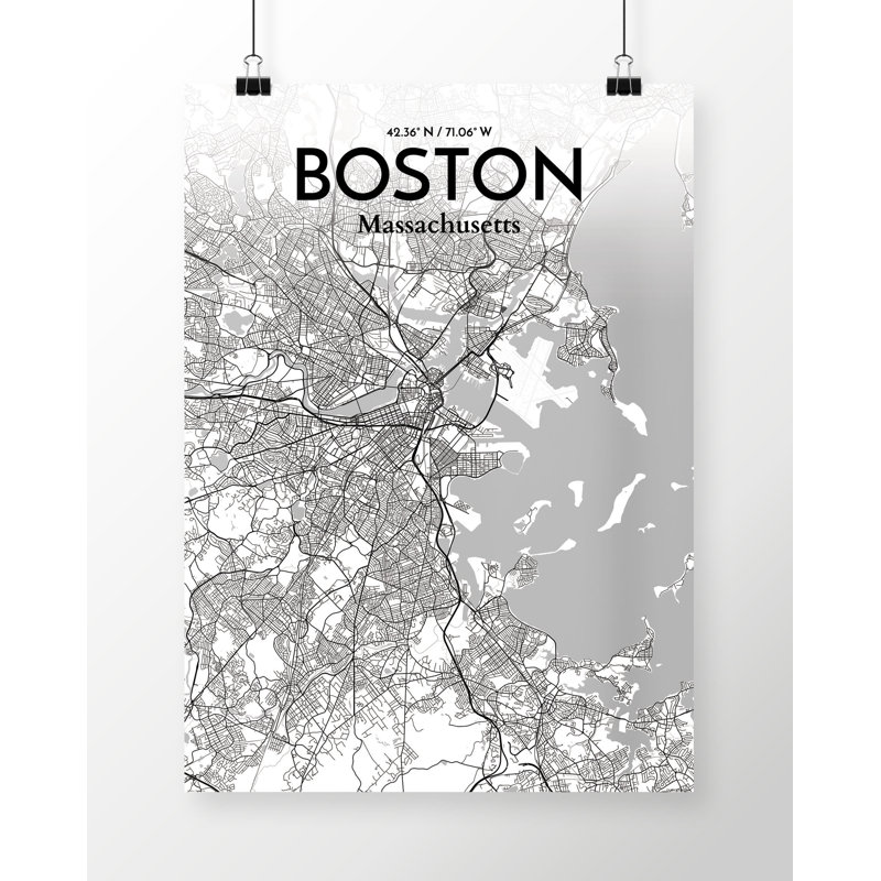 " Boston City Map ", 20" H x 16" W