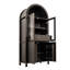 Grand garde-manger arqué cannelé de 71 po avec tablettes réglables, rangement élégant avec tiroir caché et porte vitrée pour la cuisine, le salon, la salle à manger, noir