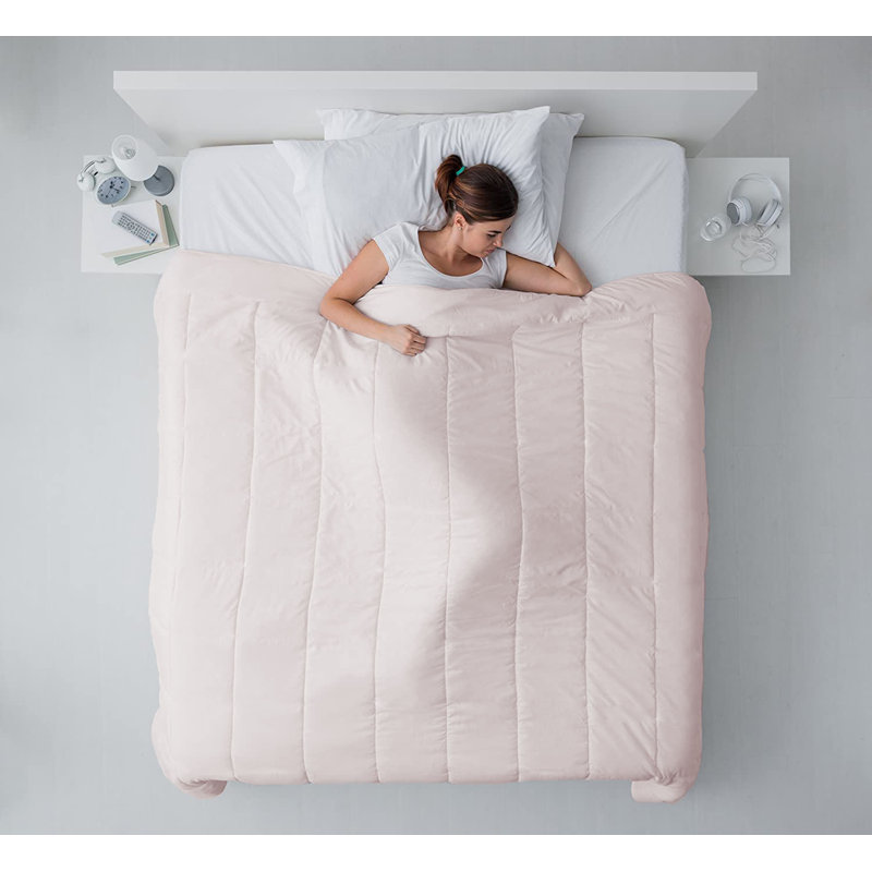Couvre-lit pour lit 1 place, Couvre-lit double, Rose clair