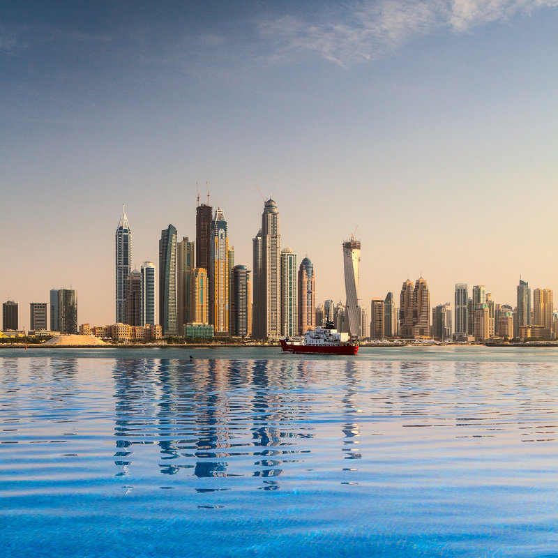 City Panorama In Dubai by CaptureLight - Wrapped Canvas Print, 30cm H x 30cm W