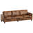 Modern 92-inch Faux Leather 3-seater Sofa, Square Armrests With Solid Wood Legs, No Tools Required For Installation-276563168-276563183
