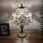 Manitou Tiffany Table Lamp White Stained Glass Baroque Style Lavender LED Bulb Included 12"W*12"D*19"H