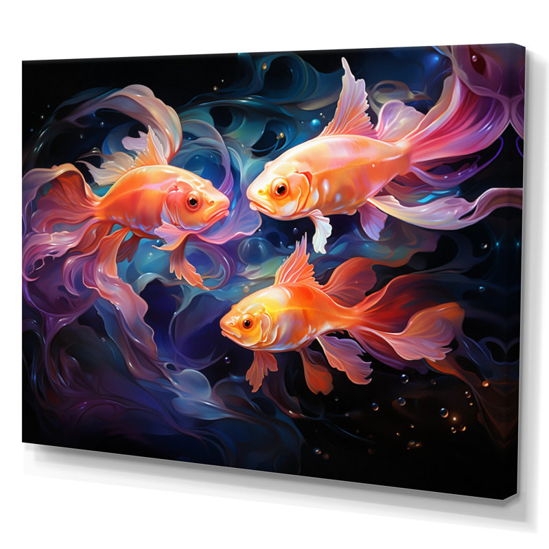 " Fishing Ethereal Eels ", 12" H x 20" W x 1" D, Wrapped Canvas