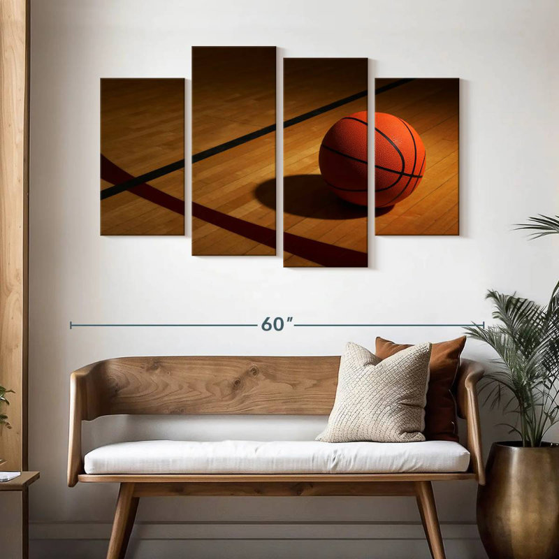 Basketball on court Sireci, H 32 po x l 52 po
