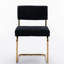 Ensemble de 2 chaises d'appoint modernes en velours côtelé noir avec une base en métal scintillante et 2 chaises de style capitonné