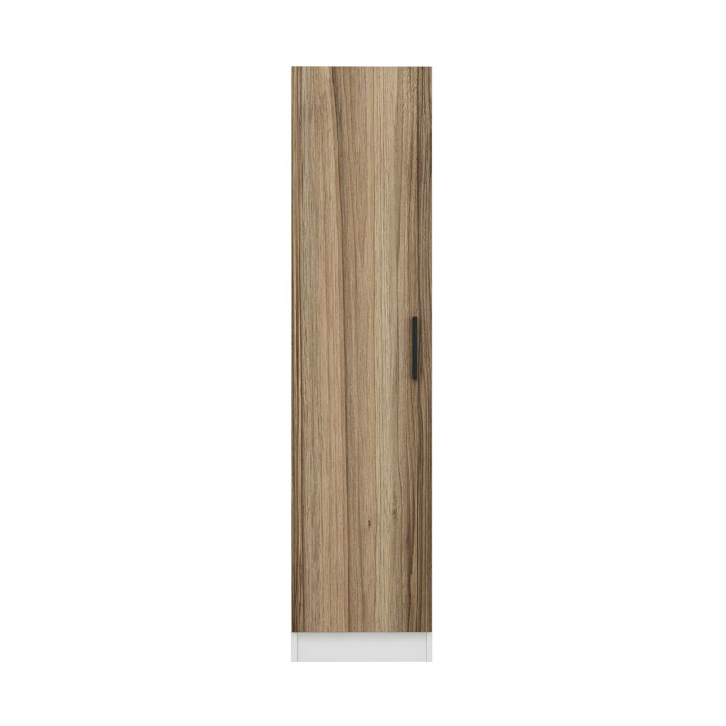 Elina Manufactured Wood Wardrobe, 190cm H x 45cm W x 52cm D, Brown/White
