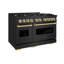 ZLINE Autograph 48" Classic Dual Fuel Black Stainless Range w/ Bronze Accents-566129326