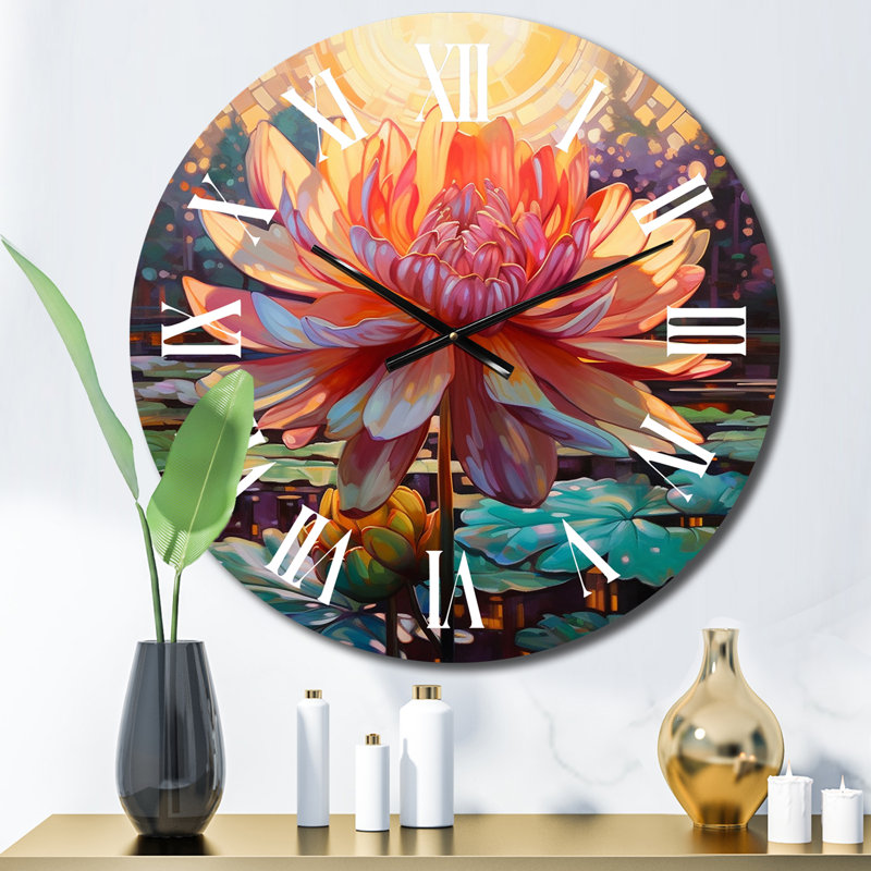 Horloge murale «Chrysanthemum in Lake Retro», Moyenne
