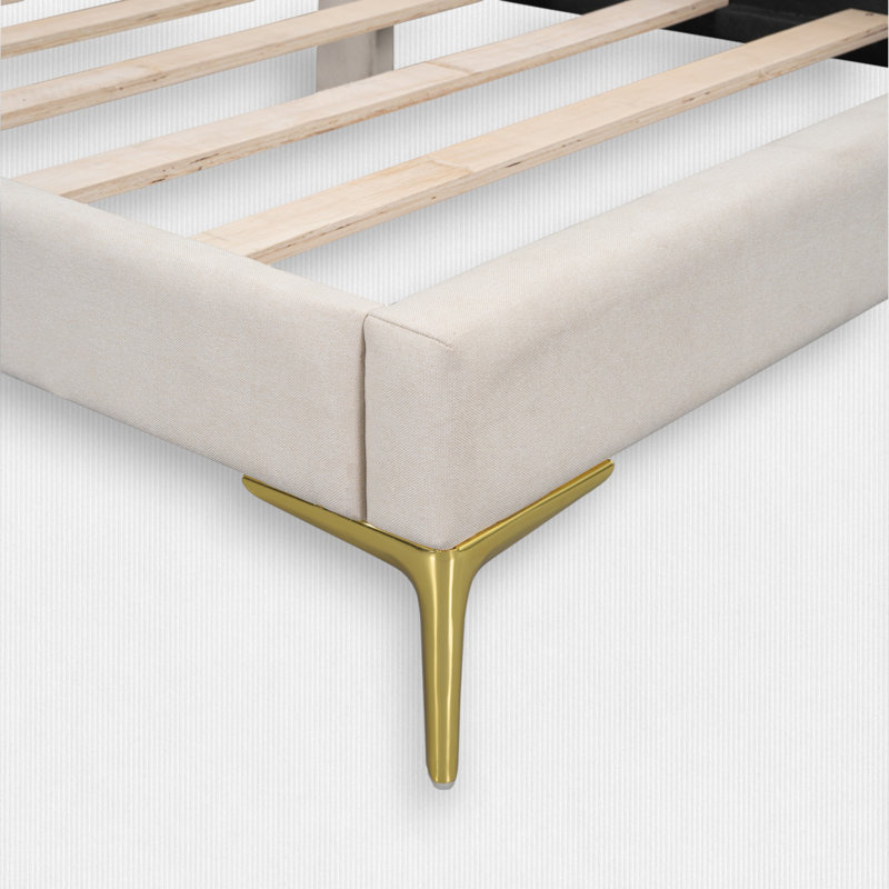 Lit de jour Ryliee, Beige, Lit simple