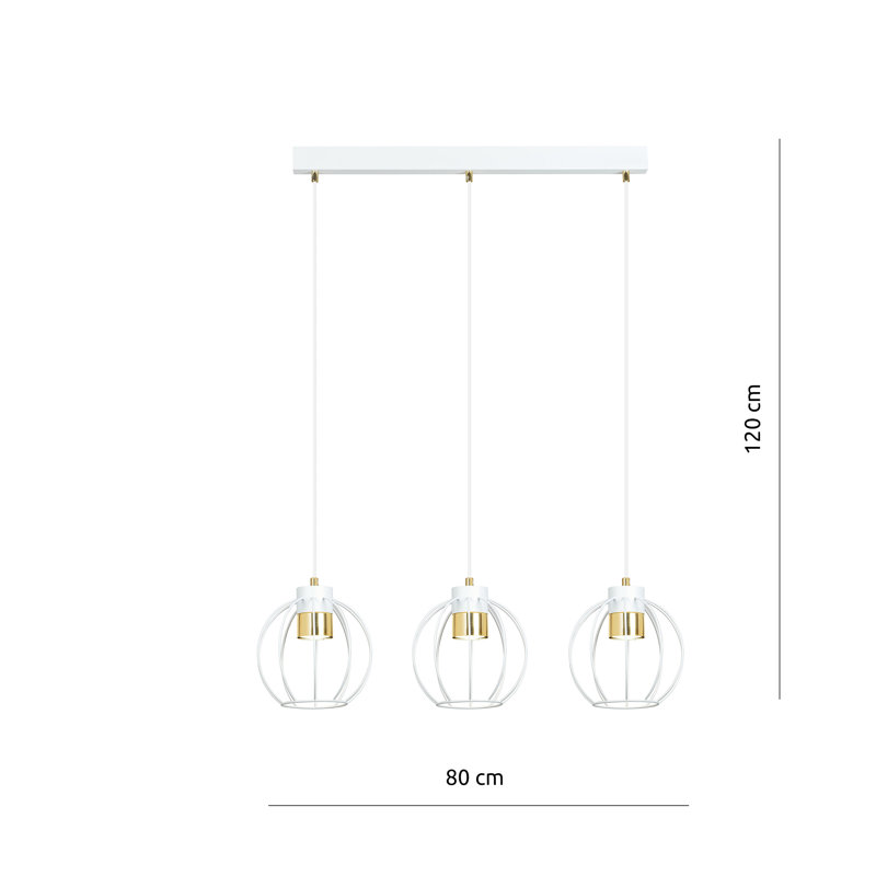 Aerolynn 3 - Light Kitchen Island Pendant, White