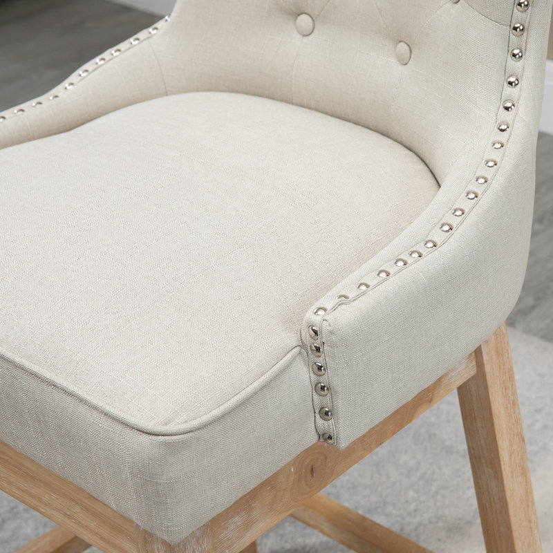 Tabouret de bar pivotant 30,1 po Hernandes, Blanc crème