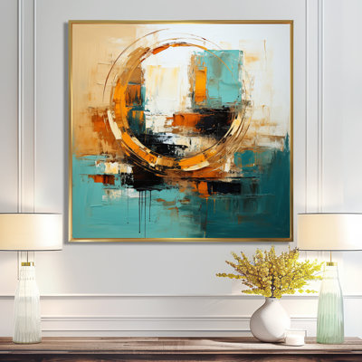 Gilded Simplicity - Art mural abstrait