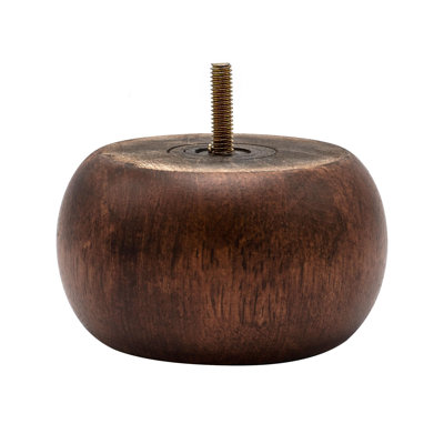 2-1/2 in x 4-1/2 Solid Hardwood Round Bun Foot