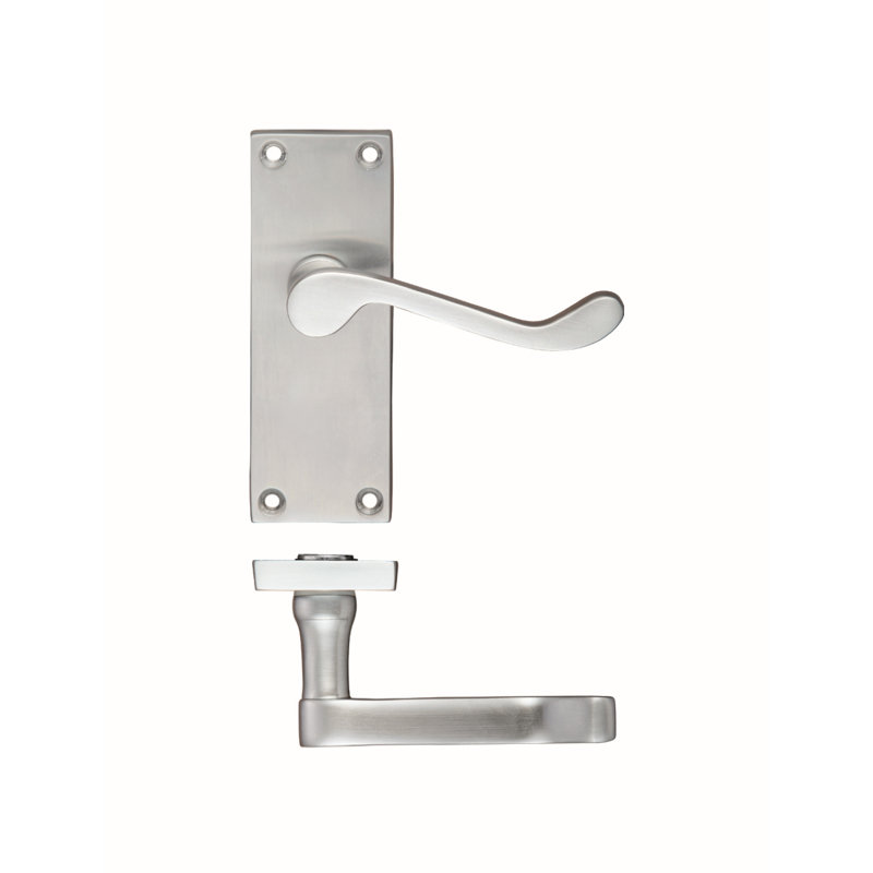Raffertie Latch Door Handle, Satin Chrome