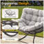 Chaise berçante avec repose-pieds, repose-pieds en osier et coussins moelleux pour une détente ultime-583143446