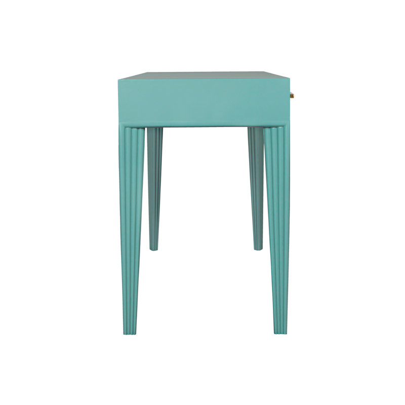 Barcelona Solid Wood Writing Desk, Turquoise