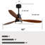 Ventilateur de plafond d'intérieur à profil bas de 52 pouces à DEL avec lumière et télécommande pour salon de patio-1021222271-1021222264