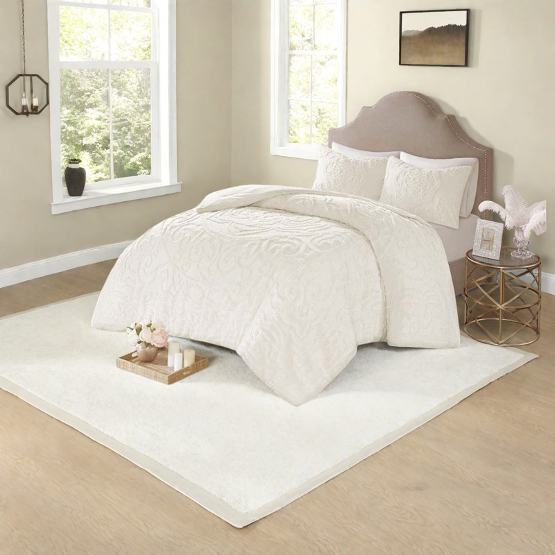Ensembles de literie en chenille de coton touffetée simple TG, Boho Shabby Chic Home