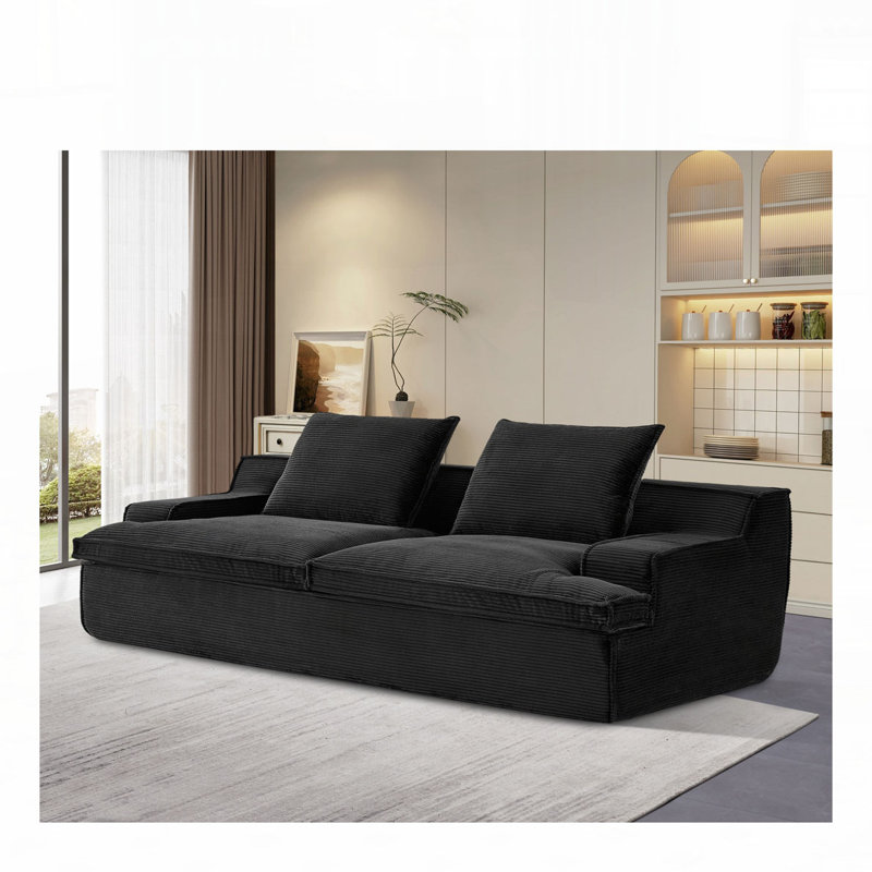 90.9 Wide full foam oversized sofa, Black