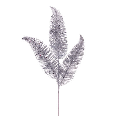 Vickerman 24.5" Feather Fern Glitter Spray 10 " H Faux Fern Plant