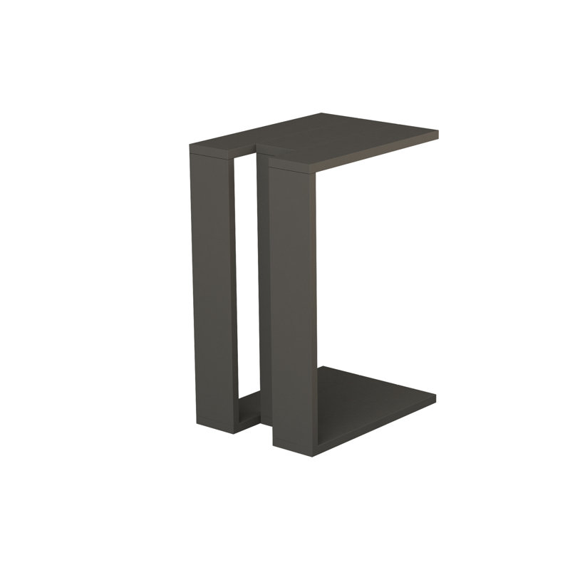 Madelyn Modern Compact C Shape Side Table, Anthracite