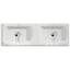 60" Resin Basin for Bathroom Vanity, with Undermount Rectangular Double Sinks, 8 inch Faucet Holes, Vanity Top only, Bright White