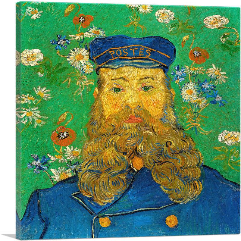 " Portrait Of Joseph Roulin 1889 " by Vincent Van Gogh Painting Print, 36" H x 36" W x 1.5" D