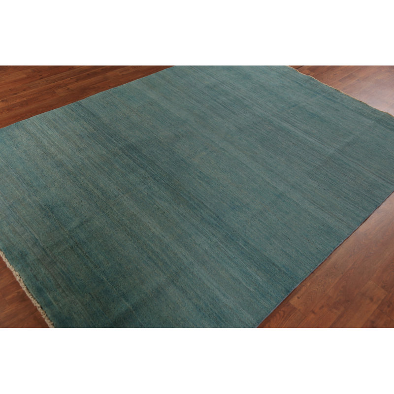 Tapis oriental turquoise et bleu Gabbeh 5 x 8