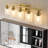 Golden Modern Bathroom Vanity With Clear Glass Shades, Iron Metal Mirror Fixture, Suitable For & Dressing Table Taste Improvement, E26 Bulb Accommodated  No Bulbs 5- , Wall Fixture Mirror, Bath-1032198071