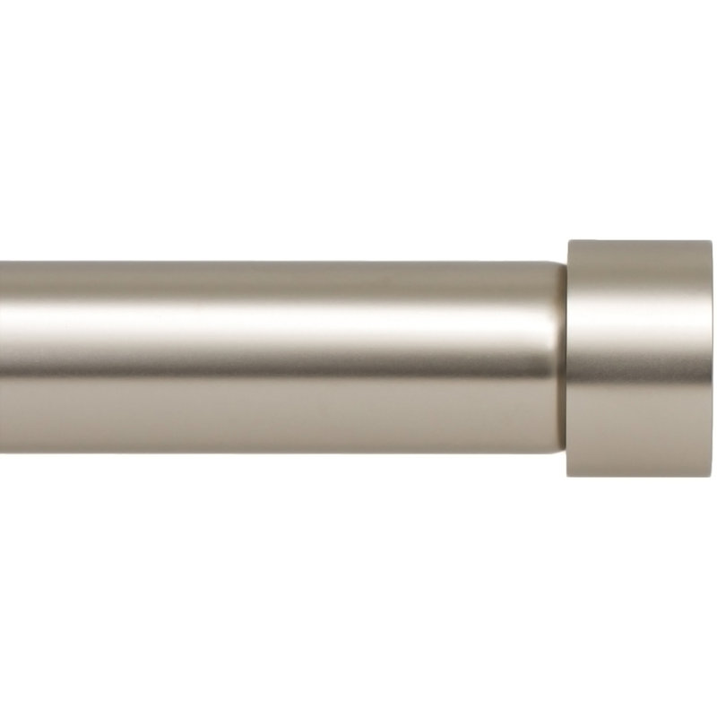  Drapery Window Curtain Rod - End Cap Style Design 1 Inch Pole. 16 to 28 Inch Color Satin Nickel, 16" - 28", Satin Nickel