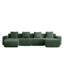 Canapé modulaire en forme de U à 4 places avec passepoil à bord franc, sans assemblage requis, tissu en velours vert-129770261-129770262