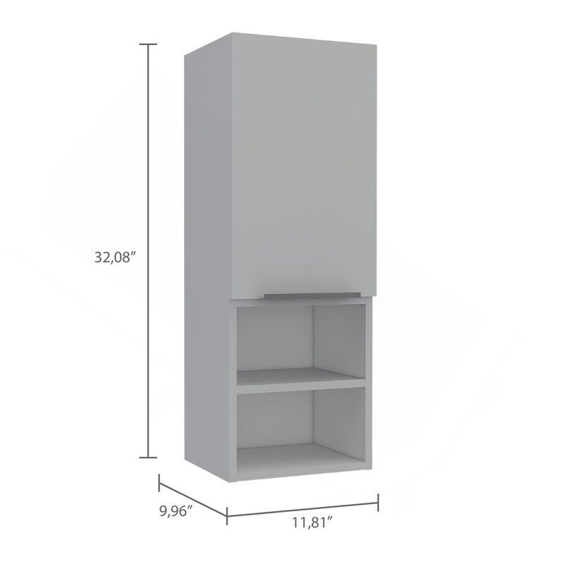 Kingston Rectangle 2-Shelf Medicine Cabinet  White, White