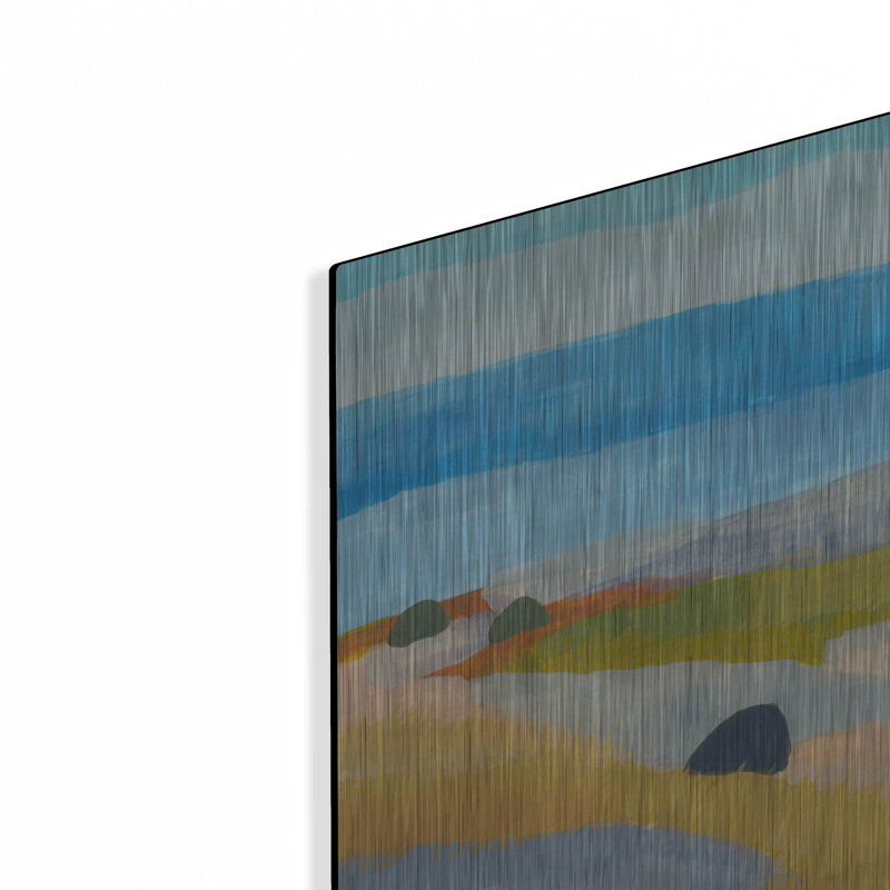 «L Field Man Islande» par Jan Weiss, art mural en métal Lark Manor ™, H 12 po x l 16 po