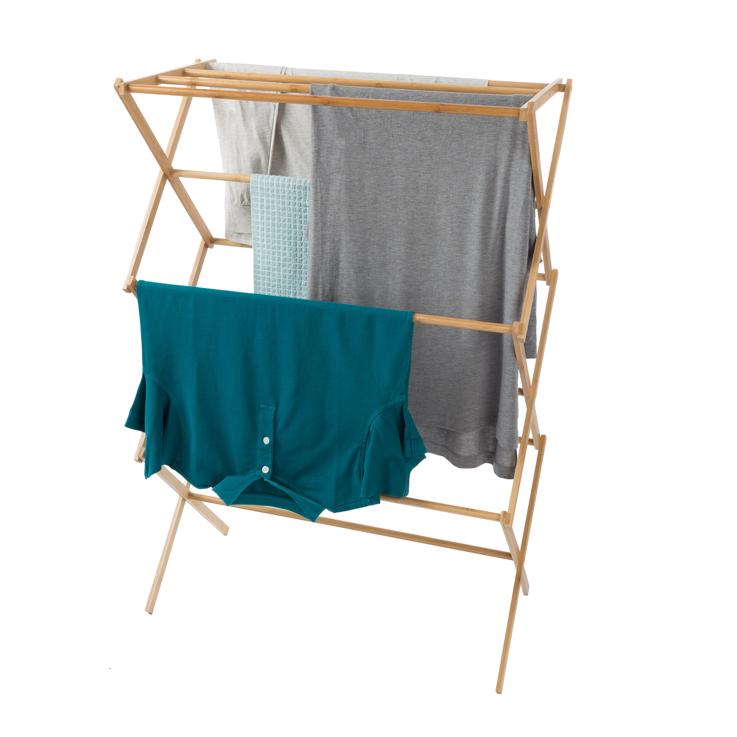 Large Amish Floor Standing Accordion Fold Clothes Drying Rack