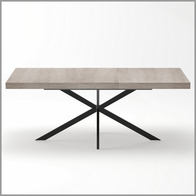 55.11"-70.86"Retro Rectangular Stretch Dining Table, Grey Carole Top With Same Color Embossed Center Plate,With Storage Box,Suitable For Dining Rooms, Kitchens, And Living Rooms,Grey