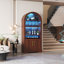 180cm H Freestanding Arch Wine Cabinets with Wine Glass Holder and Wine Rack, Bar Liquor Cabinets with Led Light & Motion Sensor-768470269