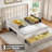 Upholstered Bed Frame With 3 Drawers And Led Light,Platform Bed Supports up to 900 lbs,Easy Assembly and Noise-Free-16145016-16144999
