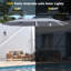 Grand parasol double 15 pi avec lumières solaires-1083733220