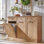 Armoire à poubelle triple inclinable, armoire à poubelle de ferme avec tiroir et tablette réglable, armoires à poubelle cachée avec panier à linge