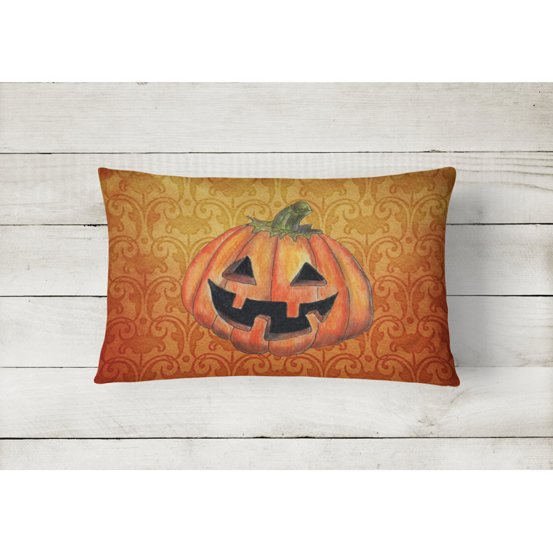 October Pumpkin Halloween Rectangular Polyester Throw Pillow