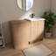  Meuble-lavabo autoportant 48 po avec lavabo en résine Vowar, 4 portes à fermeture douce, 2 tablettes réglables