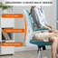 Chaise de bureau ergonomique moderne à dossier moyen en maille avec support lombaire réglable et accoudoirs rabattables-39657686
