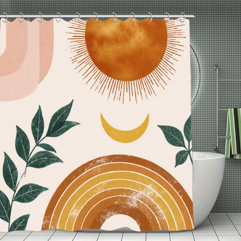 Rideaux de douche soleil et lune, 71 x 71