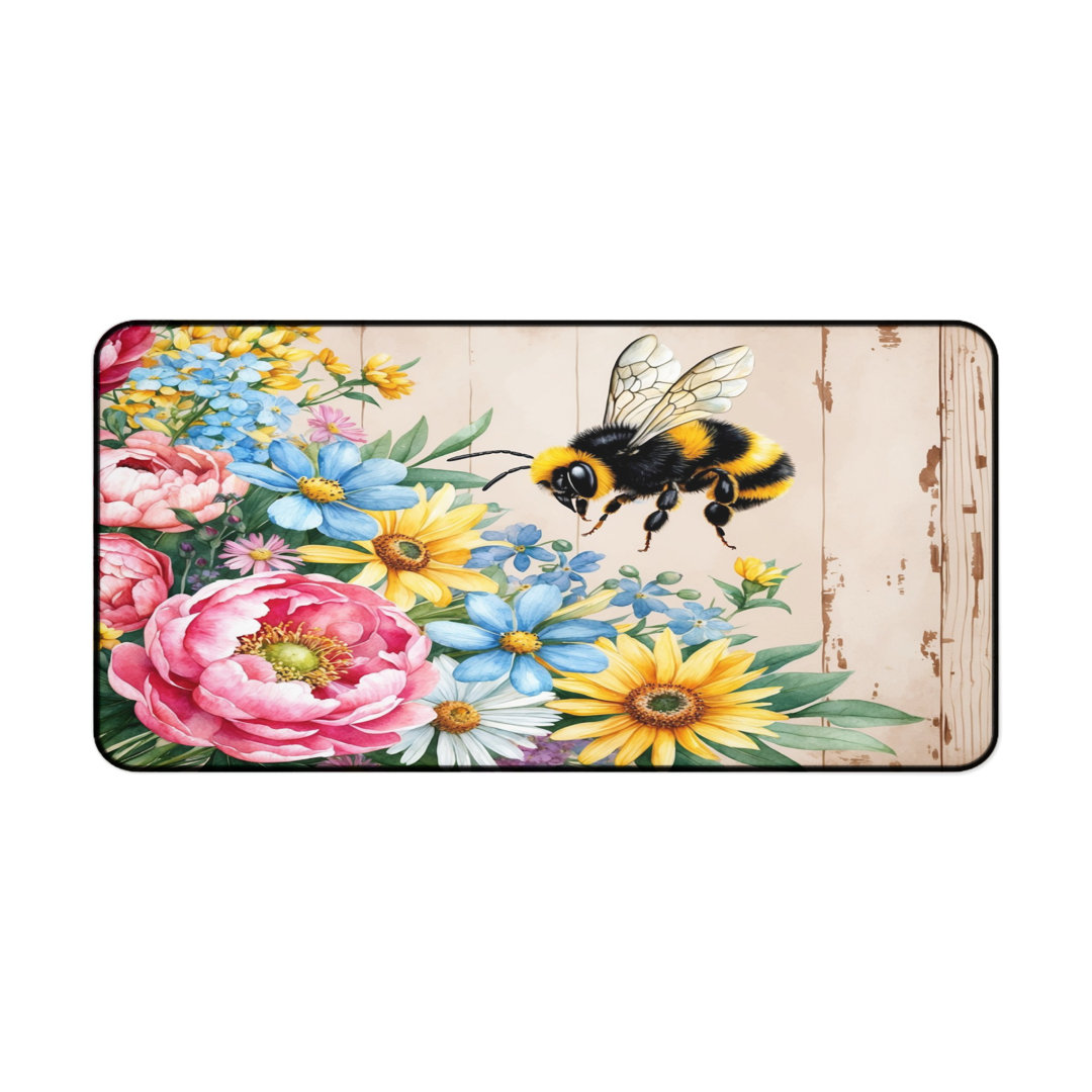 Bumblebee Floral Garden Desk Mat