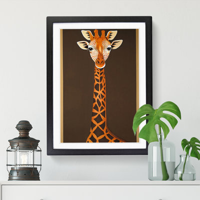 FRM-V0523-1076X Giraffe Indian Art - Picture Frame Print