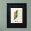 « belize aquarelle map », impression encadrée sur toile-15722245